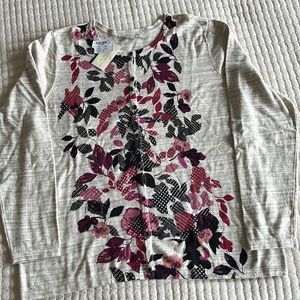 Christopher & Banks - sweater - lightweight - floral pattern, NWT